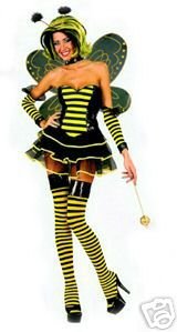 Childrens Toyshop  Third Party New : Queen Bee Fancy Dress Costume (adult size 6-8) - Sexy
