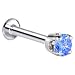 Jewelry : 16 Gauge 5/16 Inches -Solid 14KT White Gold 3mm Arctic Cubic Zirconia Tragus Earring Body Jewelry Stud