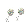 Utopia studs-unisex-made with over 70 Swarovski aurore crystals -Argent 925/1000-silver posts and butterfly- 8mm size
