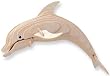 Puzzled Bottle Nose Dolphin Lr 3D Natural Wood Puzzle