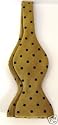 100% Woven Silk Gold w/ Black Polka Dot Bow Tie