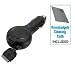 Rubberized Retractable Car Charger for Verizon Apple iPhone 4 (Black) (Includes OrionGadgets Cleaning Cloth)
