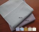 Herringbone Collections 600 Tc 100% Egyptian Cotton Solid Sateen Bed Sheet Set Full (Blue)