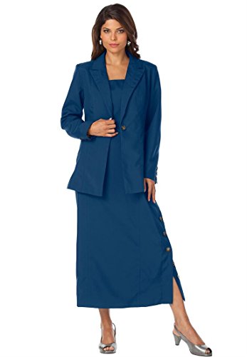 Roamans Women's Plus Size Side Button Jacket Dress