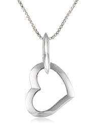 Sterling Silver Double Open Heart Pendant Necklace, 18"