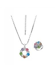 XiangGang ShaoGi 18k White Gold, Round Diamond Ball Fashion Sets, Silver And Sky Blue - 18 inch