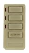Leviton 16450-4A DHC 4 Button, 3 Address, On/Off, All On/All Off Wall Mounted Controller Uni-Base Face, 1-Way Communication, Ivory