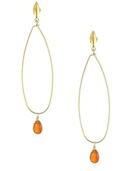 Satya Jewelry "Carnelian Buddhas Teardrops" 24K Yellow Gold Earrings