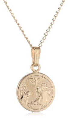 Cheap Girls Jewelry Childrens 14k Gold Filled Round Guardian Angel Pendant Necklace, 13" For Sale Cheap Girls Jewelry Childrens 14k Gold Filled Round Guardian Angel Pendant Necklace, 13" For Sale