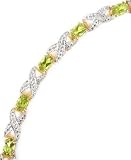 18k Gold Over Sterling Silver Peridot & Diamond Accent Bracelet