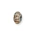 Brown & White Striped, Hand-blown Glass Charm title=