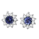 14k White Gold Tanzanite and Diamond Earrings 1.04 TCW