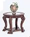 26" Round End Table with Smoked Glass Inset Top