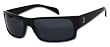 Tres Noir Optics "The Rambler" Sunglasses Classic Mid Sized Wrap Punk Rock Shades Handmade High Quality Locs SHINY BLACK FRAMES / SMOKE CR39 LENSES