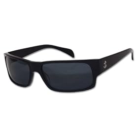 Tres Noir Optics "The Rambler" Sunglasses Classic Mid Sized Wrap Punk Rock Shades Handmade High Quality Locs SHINY BLACK FRAMES / SMOKE CR39 LENSES