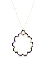 Flying Lizard Designs Blue Beaded Flower-Shaped Pendant Necklace