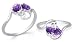 Heart Cut Amethyst Ring Sterling Silver