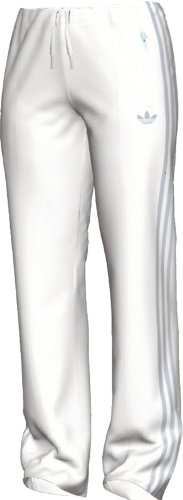 adidas Women's adi Firebird Track Pant (White, Metallic Silver, Small)
