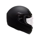 Flat Matte Black Full Face Motorcycle Street Sport Bike Helmet (Large)