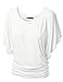 LL WT742 Women's Versatile Casual Short Sleeve Dolman Top – Loose Fit Boat Neck XXXL White