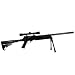 CYMA Spring M187D Bolt Action Sniper Rifle FPS-550 4X32 Bosile Scope, Collapsible Stock, Bipod Airsoft Gun