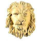 9-7/8H x 8W x 2-3/8TH, Hand Carved Red Oak Lion Face Onlay Corbel (Zakros Design)