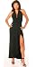 Sophisticated Long Evening Club Cocktail Halter Dress with Draped Hem from Hot Fash Dresses - EMPRESS Black