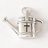 Watering Can with Cross Charm - Sterling Silver