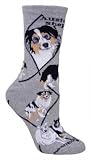 Australian Shepherd (Gray) Adult Cotton Puppy Dog Socks by WHD