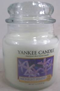 YANKEE CANDLE 14oz CANDLE-MIDNIGHT JASMINE-65-90hrs-NEW 