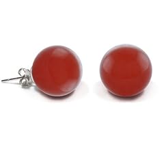 Cheap Christmas Gifts Bling Jewelry 925 Sterling Silver 6mm Bead Round Carnelian Stud Earrings