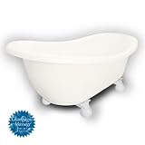 American Bath Factory B1-1720-BB-DM7-M2-35-WH-C1-LH Churchill Slipper Clawfoot Bathtub in Bisque, Ca