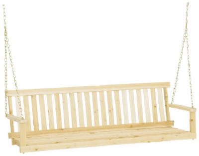 Jack Post Jennings Traditional 5-Foot Swing Seat in Unfinished Solid Fir with Hang Chain