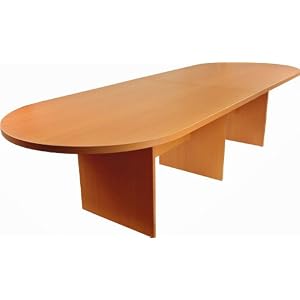 10' Racetrack Contemporary Conference Table With Light Cherry Finish