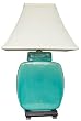 Southwest Turquoise D&eacute;cor - 20" Azure Glazed Ceramic Jar Desk / Table Lamp - JCO-X4014