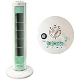 Oscillating Fan with Night Light (White/Green) (30