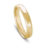 14k Gold Flat Top Comfort Fit Men's Wedding Band with Beveled Edges, 4mm