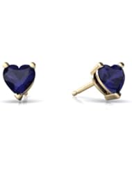 Genuine Sapphire 14kt Yellow Gold Stud Earrings