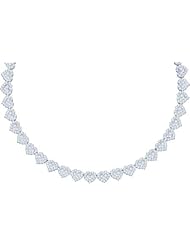 14k White Gold 6.50CT White Diamond Heart Necklace