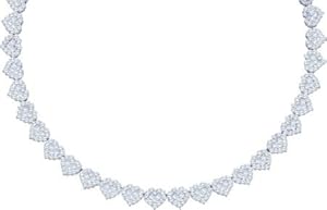 Gold and Diamonds FONPR704-W 6.50CT-DIA FLOWER NECLACE- Size 7