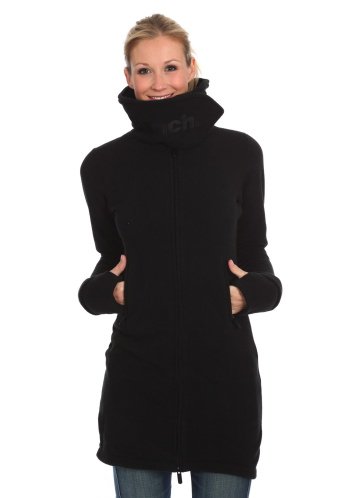 Bench Damen Fleece Kurzmantel FLEECE ZIP THROUGH FUNNEL NECK, black, M, BLEA0418B