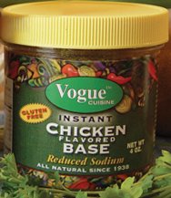 Vogue Cuisine Chicken Soup & Seasoning Base 4oz - All Natural, Reduced Sodium & Gluten-free