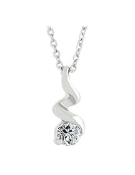 Silvertone Twist Pendant Necklace