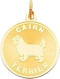 14K Gold Cairn Terrier Disc Charm