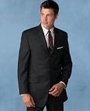 Calvin Klein 3-Button Black Stripe Wool Suit