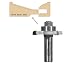 09-502, 1/2 Shank Back Cutter Router Bit, Bevel Profile