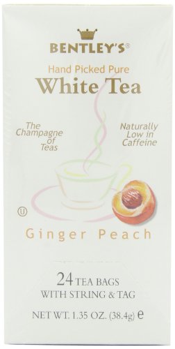 Bentley's Ginger Peach White Tea, 24-Count Tea Bags (Pack of 6)