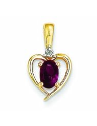 Genuine 14K Yellow Gold Diamond & Genuine Ruby Pendant 0.85 Grams of Gold