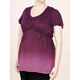 Motherhood Maternity: Plus Size Short Sleeve V-neck Babydoll Maternity Shirt
