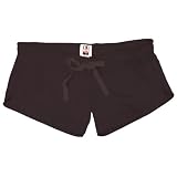 Solid Black Chrissy Short Novelty Girl Boxers Mini Itty Bitty Fleece Shorts Covered elastic waist, available in 5 adult sizes